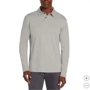 Banana Republic Men’s Gray Long Sleeve Luxe Touch Polo NWT Sz L